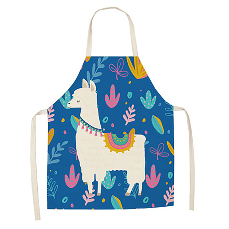 Title 2, Cartoon Alpaca Cactus Cotton Linen Apron