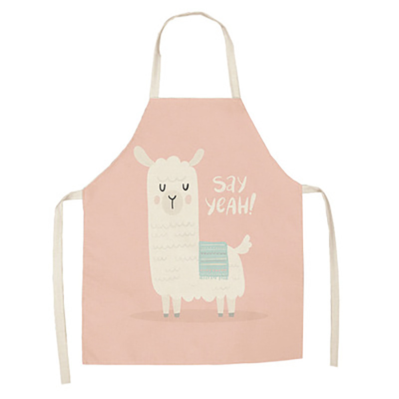 Title 5, Cartoon Alpaca Cactus Cotton Linen Apron