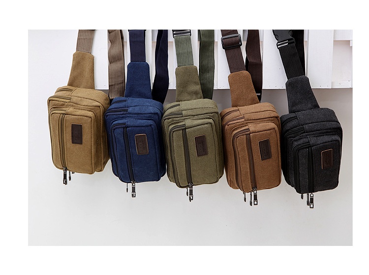 Title 2, Mens Canvas Waist Bag Outdoor Sports Multifunc...