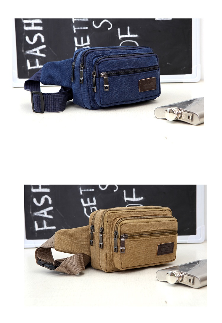 Title 5, Mens Canvas Waist Bag Outdoor Sports Multifunc...