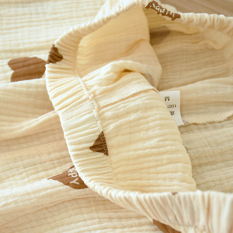 Spring And Autumn Gauze Crepe Long Sleeve Thin Homewear Women's Can Be Worn Outside In Autumn And Winter Suit