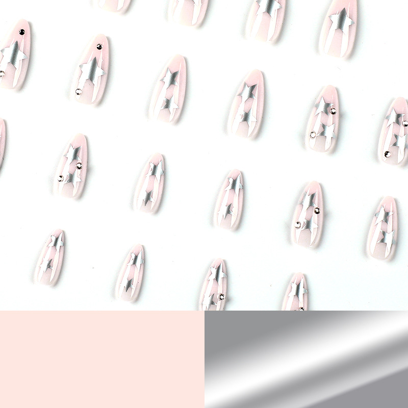 Sweet Cool Silver XINGX Rhinestone Wear Fake Nail Tip