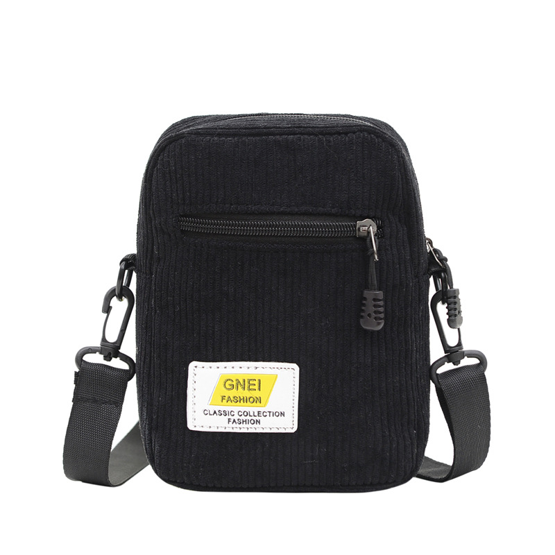 Japanese Corduroy Simple Mobile Phone Change Small Square Bag — foto 5