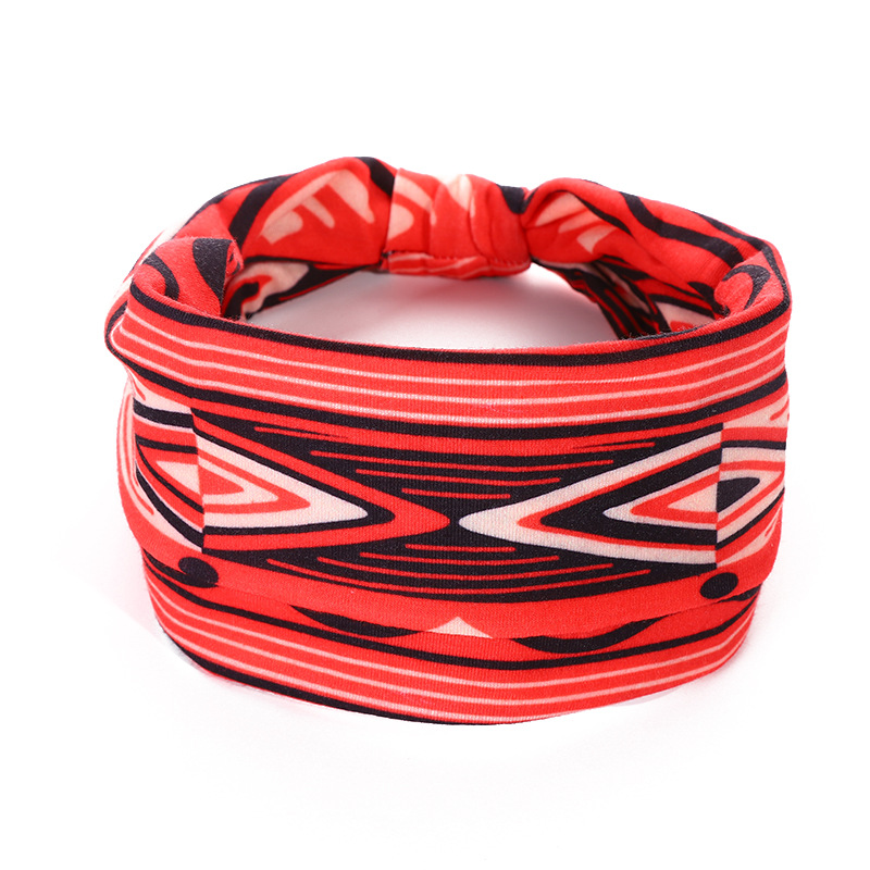 Headscarf African Print Hair Band Elastic Women Sports Yoga Hair Band Wide Brim