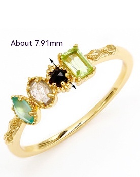 Sterling Silver 925 Gold-plated Colorful Natural Ring