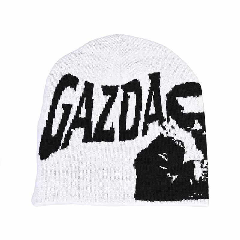 Letter Jacquard Thermal Pullover Knitted Hat