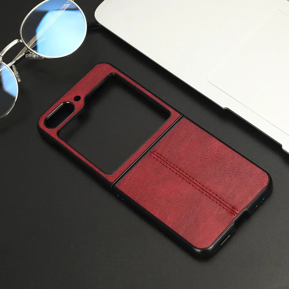 Leather Grain Foldable Screen Stitching Phone Case