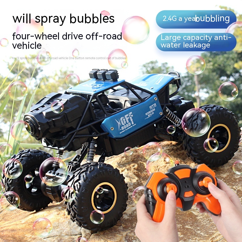 Alloy Four-wheel Drive Off-road Vehicle Remote Control Car Bubble Machine Toy Car