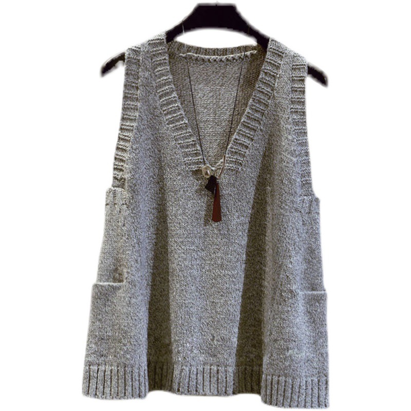 Title 7, Loose Sweaters Vest Pullover V-neck