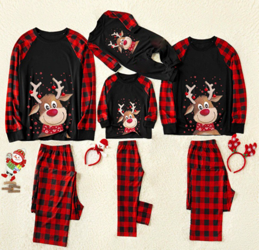 Christmas Elk Printing Parent-child Wear Homewear — foto 2