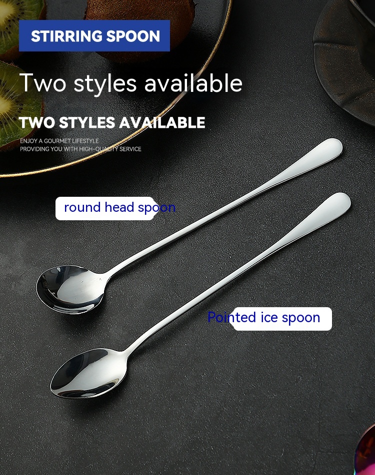 Title 3, Stainless Steel Long Spoon Stirring Spoon