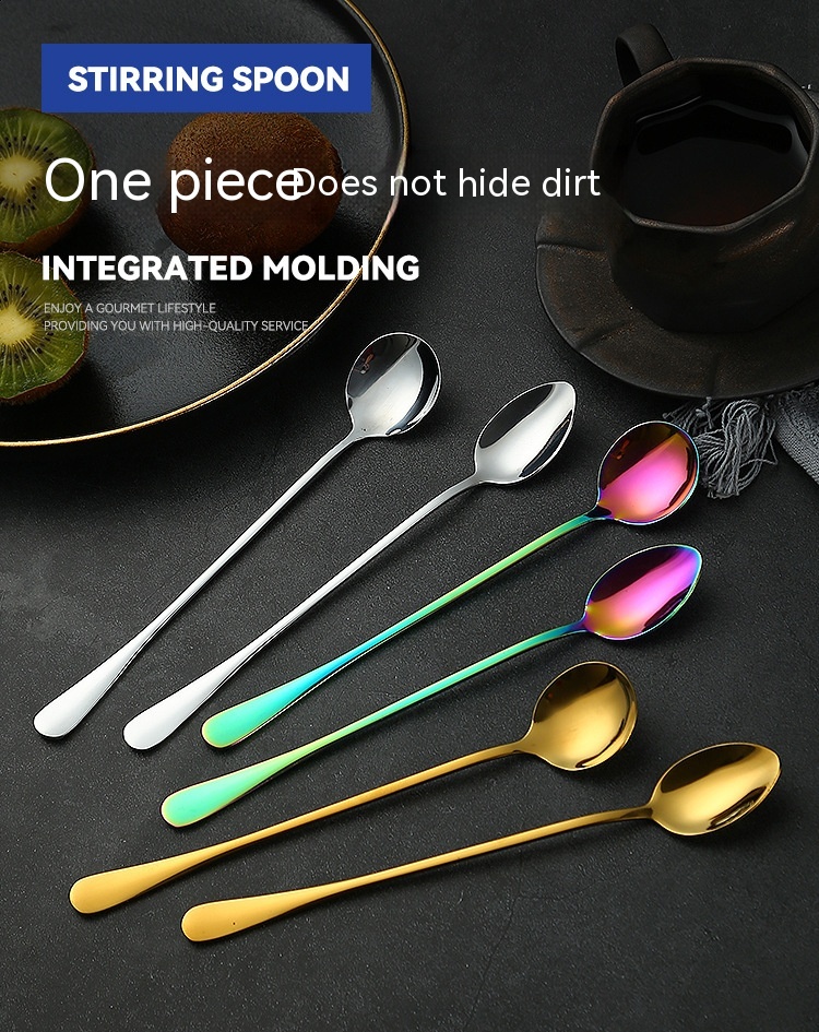 Title 7, Stainless Steel Long Spoon Stirring Spoon