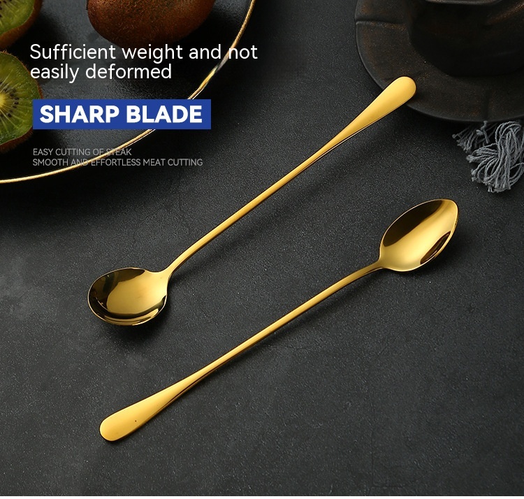 Title 8, Stainless Steel Long Spoon Stirring Spoon