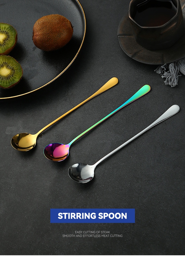 Title 10, Stainless Steel Long Spoon Stirring Spoon