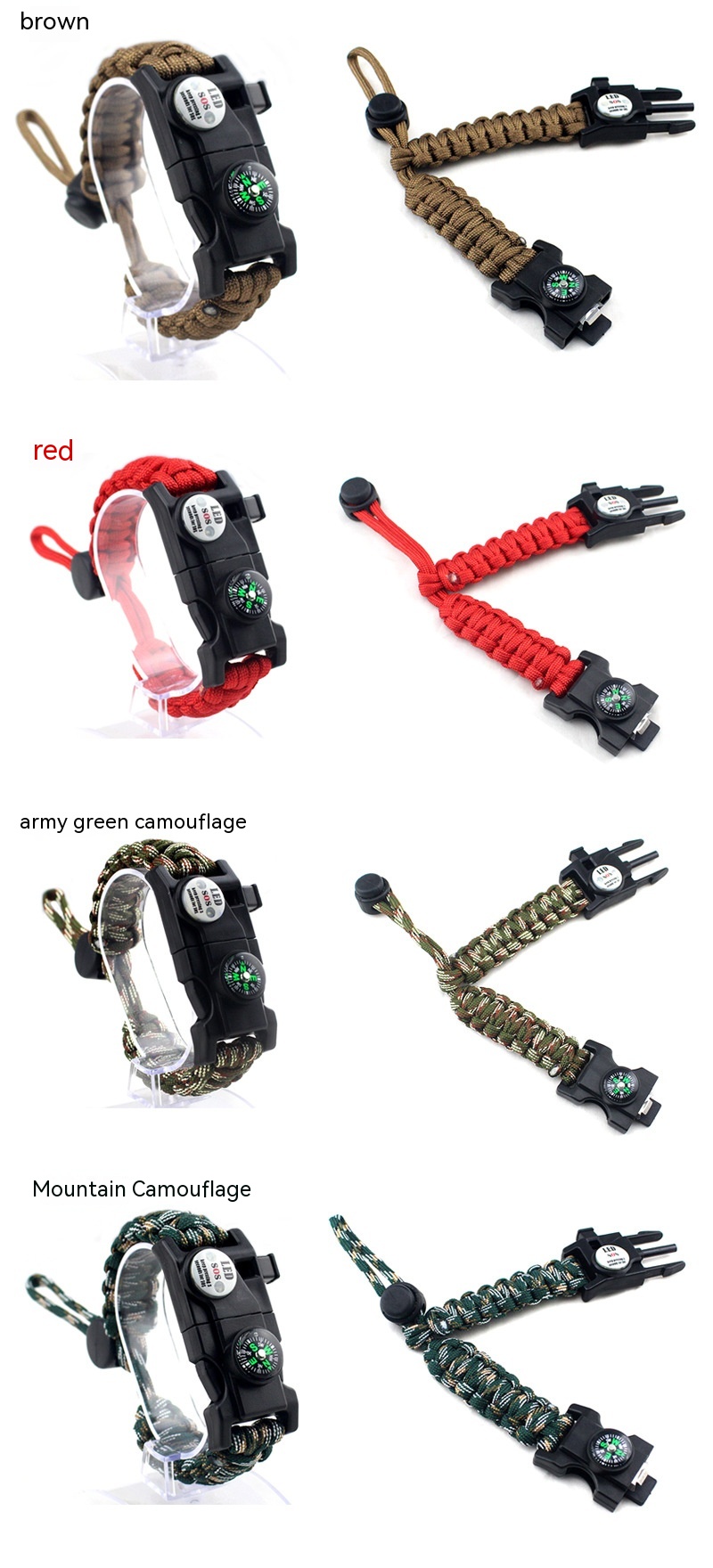 Title 5, Outdoor Emergency Life-saving Paracord Bracelet...