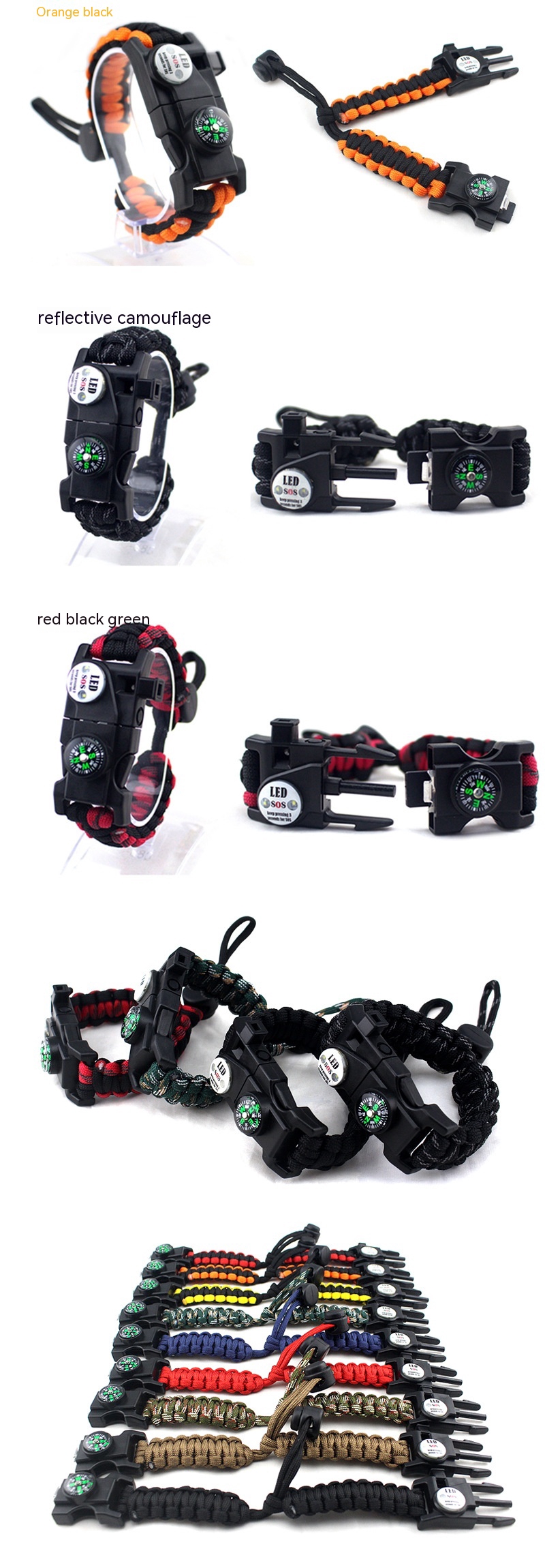 Title 6, Outdoor Emergency Life-saving Paracord Bracelet...