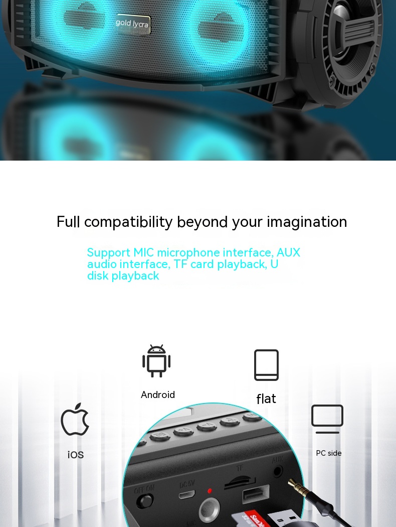 B99 Portable Outdoor Portable Bluetooth Speaker - Image 3
