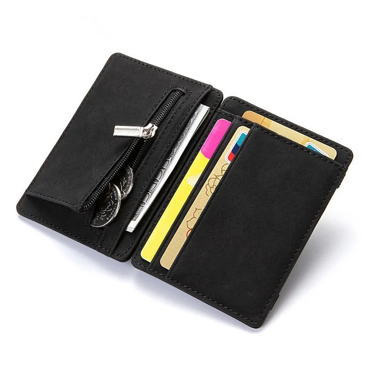 PU Creative Magic Wallet Flip Card Holder Men's Lady's Wallet Zipper Coin Purse Short – image 10