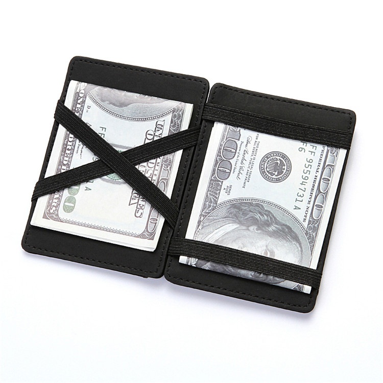 PU Creative Magic Wallet Flip Card Holder Men’s Lady’s Wallet Zipper Coin Purse Short