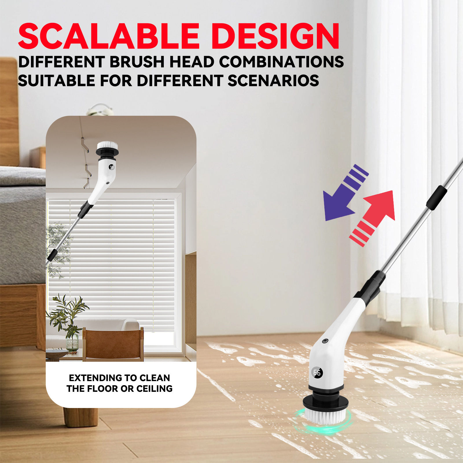 Electric Cleaning Brush Household Multi-functional 7-in-1 Toilet Bathroom Cleaning Brush - Image 6
