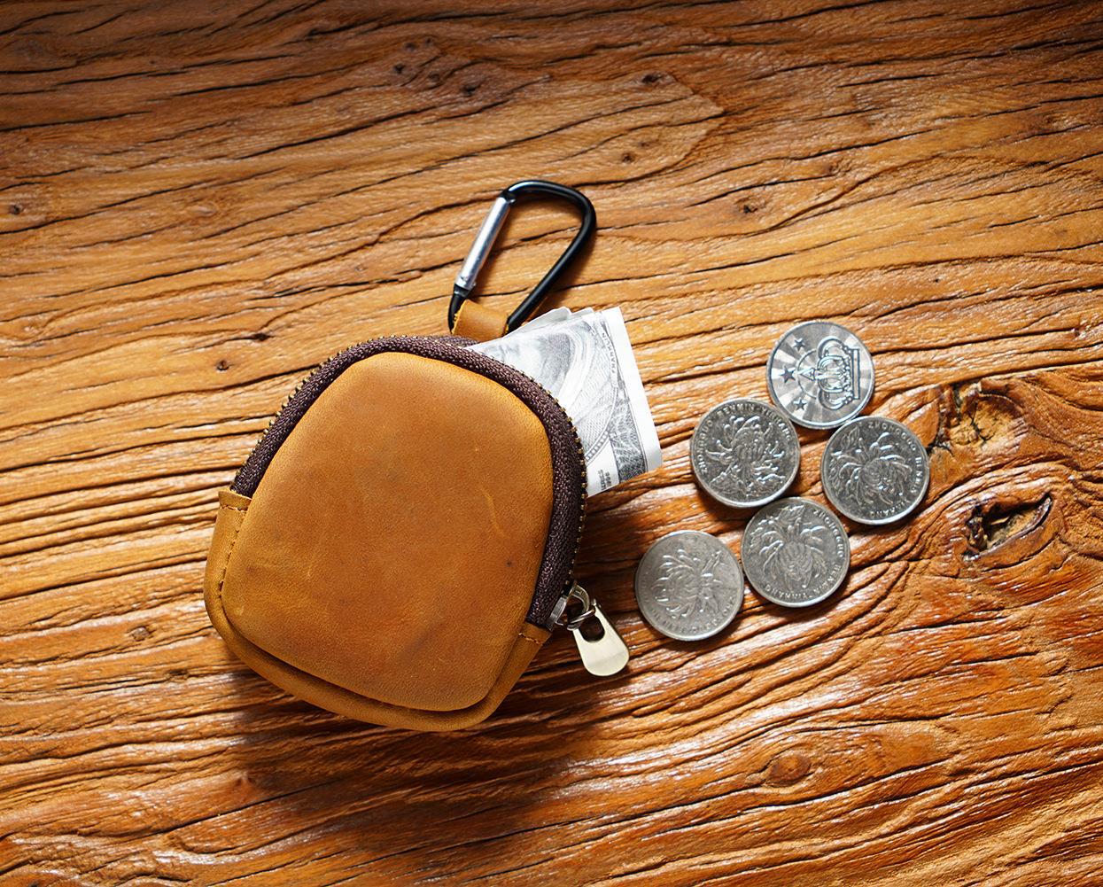 Cowhide Small Wallet Zipper Shell - Image 3