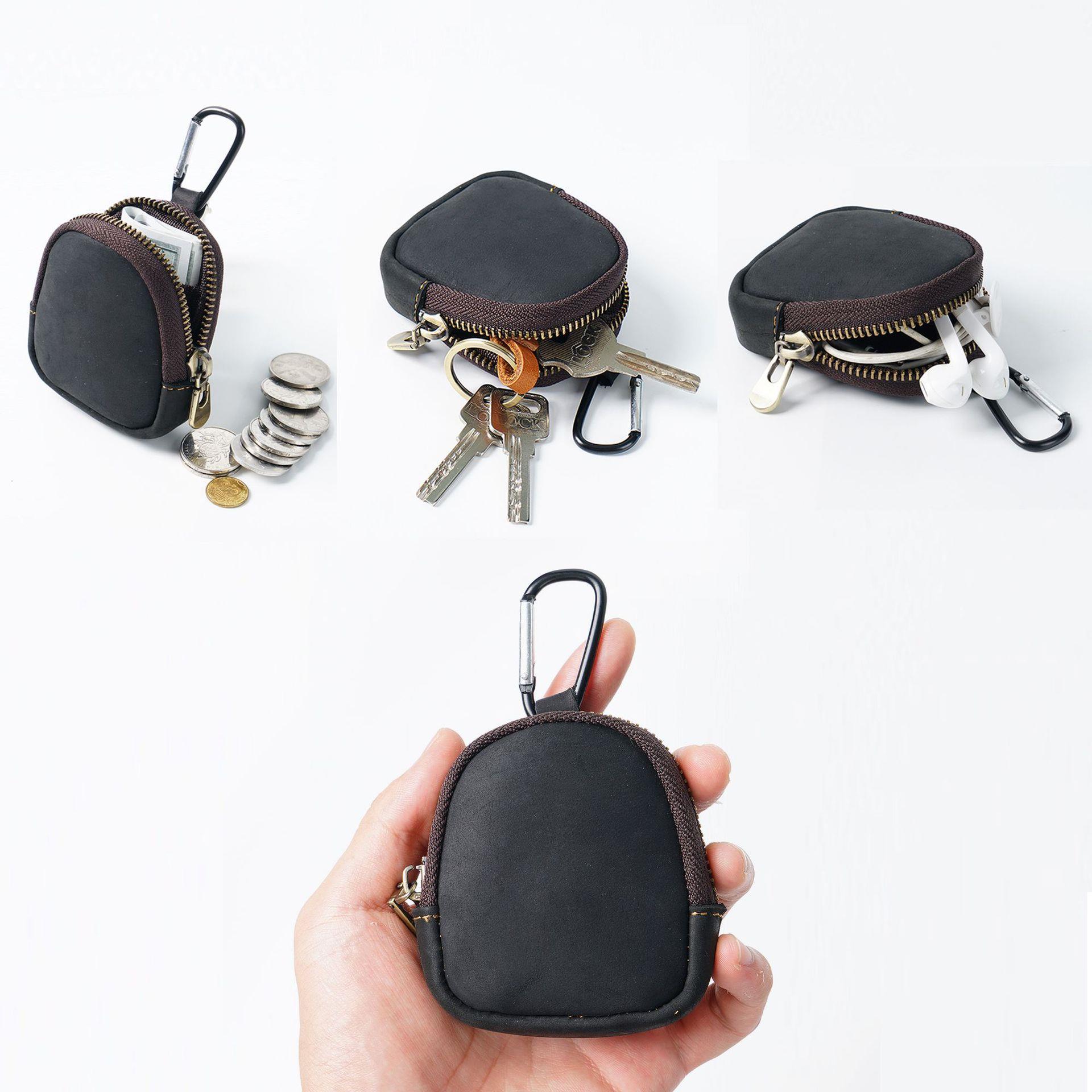 Cowhide Small Wallet Zipper Shell