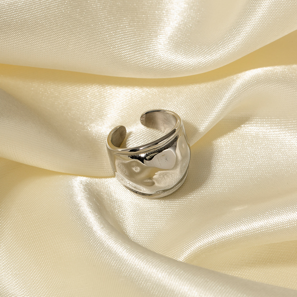 18K Gold Stainless Steel Exaggerated Lips Double-sided Ring For Women
