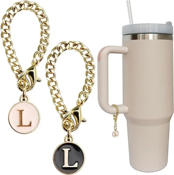 Letter Pendant Charm Accessories Set Letter Identifier Round Black And White - Shop at LoveMi