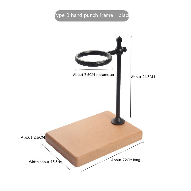 Coffee Filter Cup Bracket Solid Wood Base Aluminum Alloy Pour-over Mount