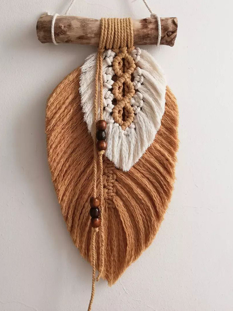 Feather Macrame Hanging with Wood