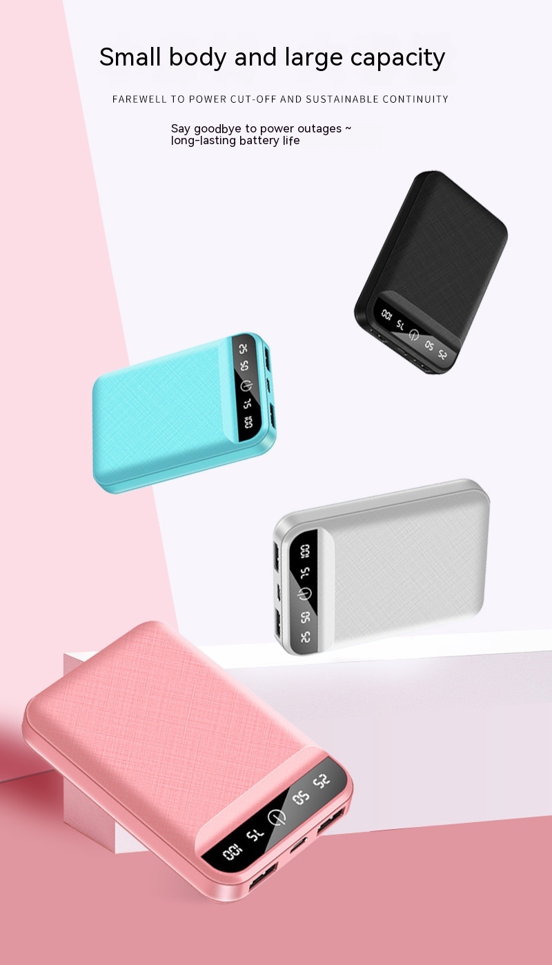 Mini Power Bank 20000 MA Small Portable Large Capacity Mobile Power Supply 12