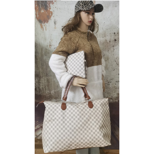 Sac de voyage à carreaux — Grand + petit compartiment 1