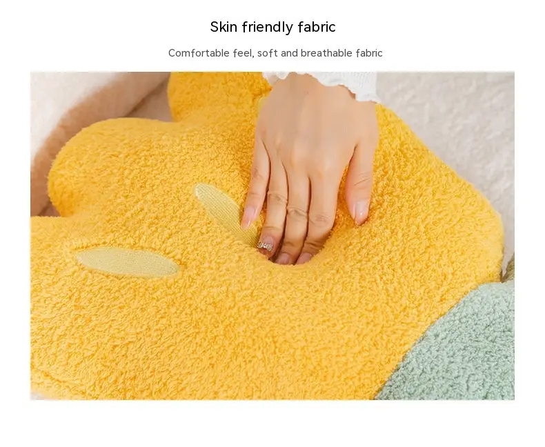Simple Floral Cushion Sofa Girl Bedroom Pillow Teddy Plush Window Cushion Bedside Decoration