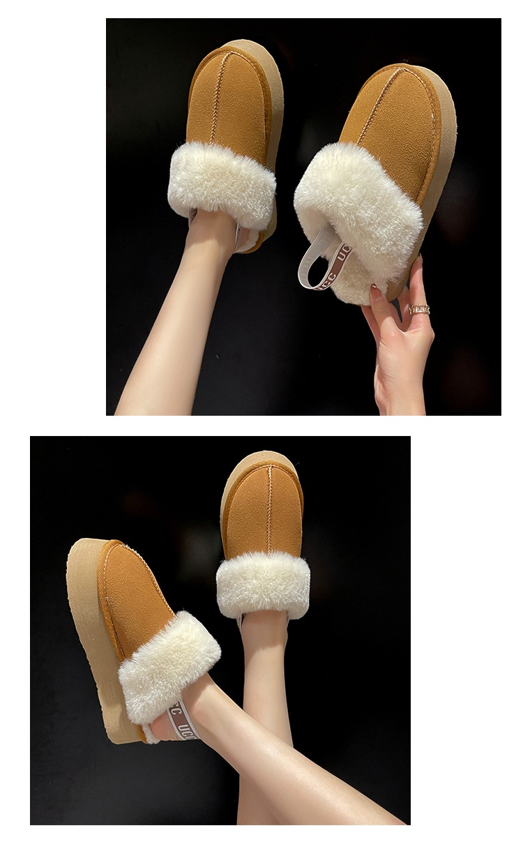 Fur Integrated Platform Snow Boots Toe Cap Non-slip