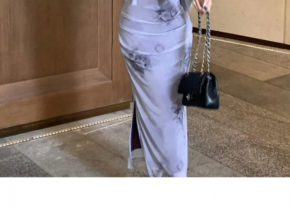 Retro Pure Rose Strap Hip Skirt