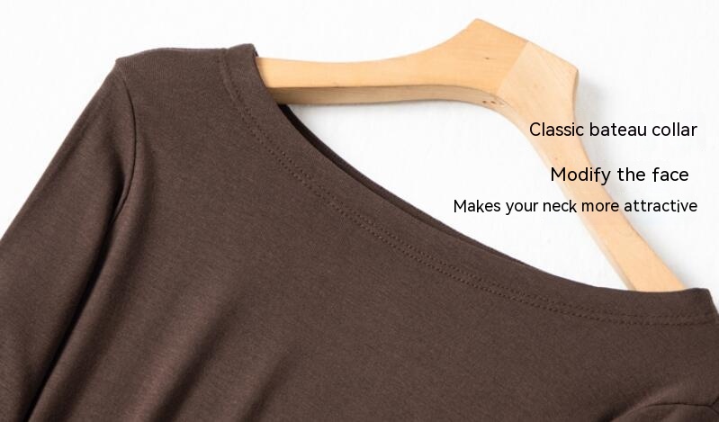 Modal Autumn And Winter Women's Slim Fit Long-sleeved T-shirt Top