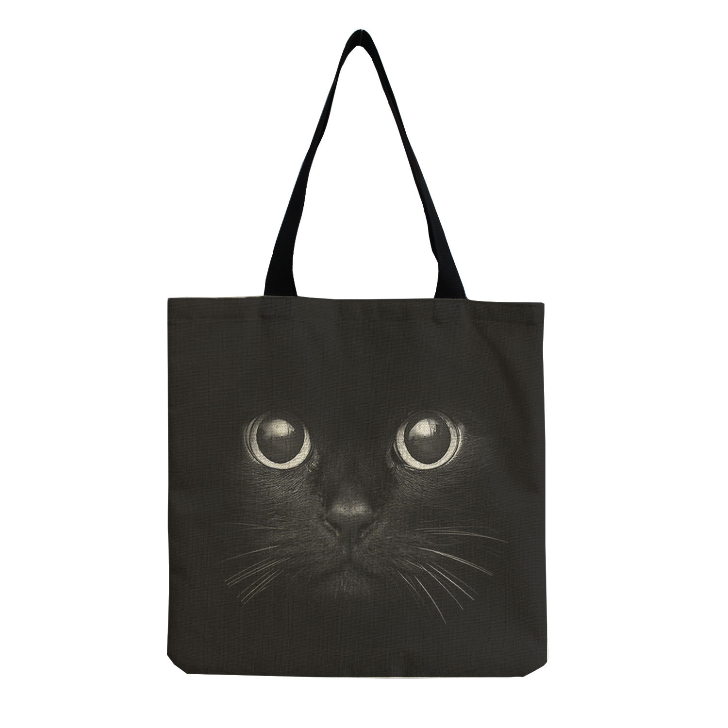 Title 2, Cat Printed Cotton And Linen Shopping Bag, a du...