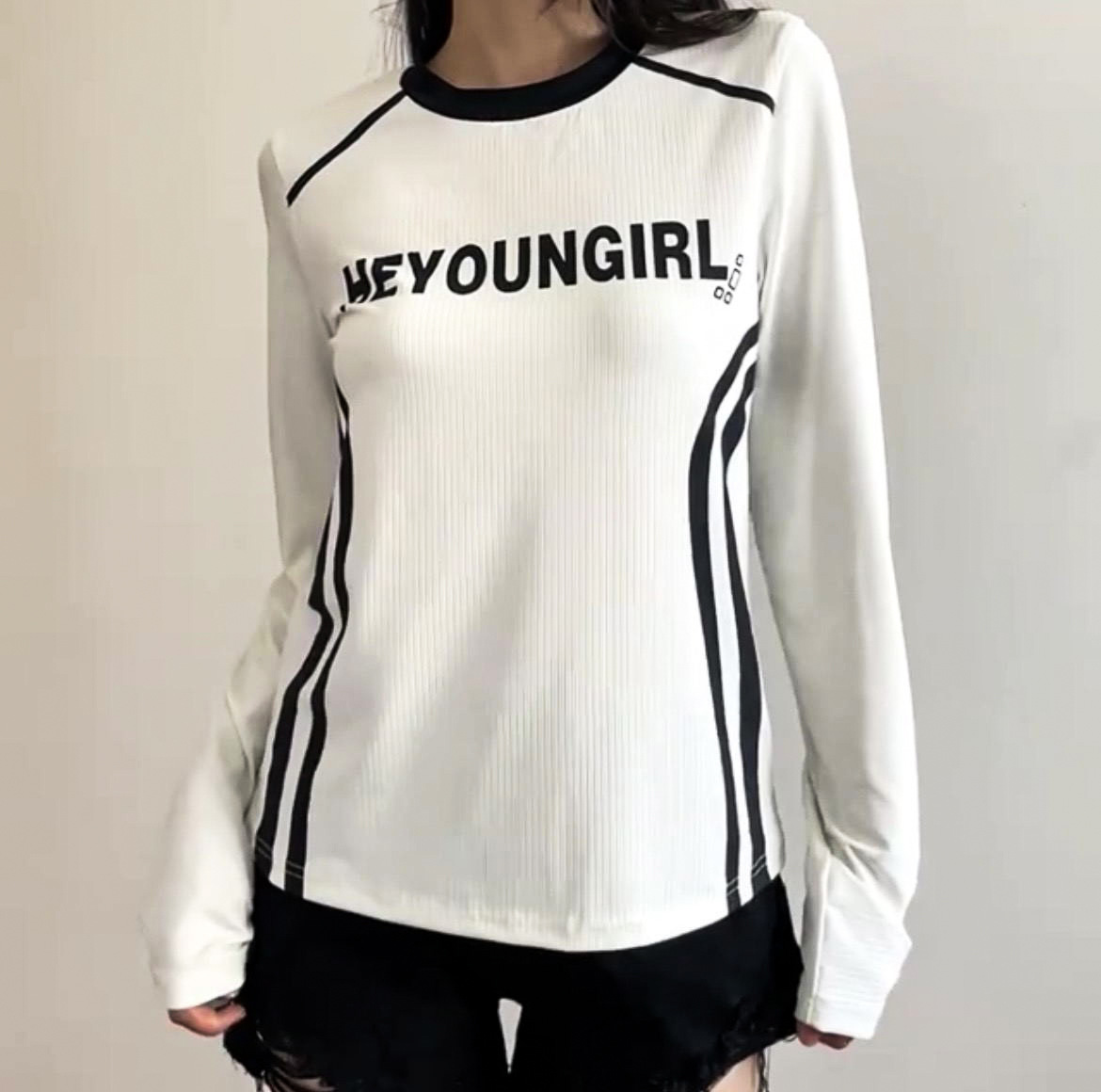 Fashion Tops Women Letter Print Casual Knitted Female Autumn And Winter Loose