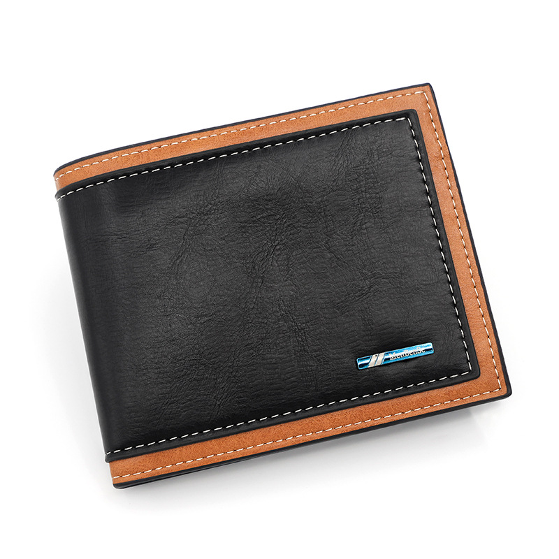 Fashion Simple Men's Stitching Short Wallet - Image 3