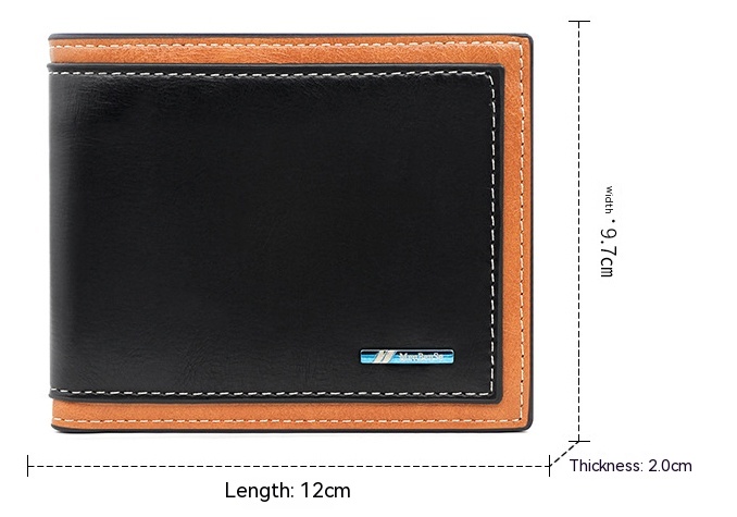 Fashion Simple Men's Stitching Short Wallet - Image 12