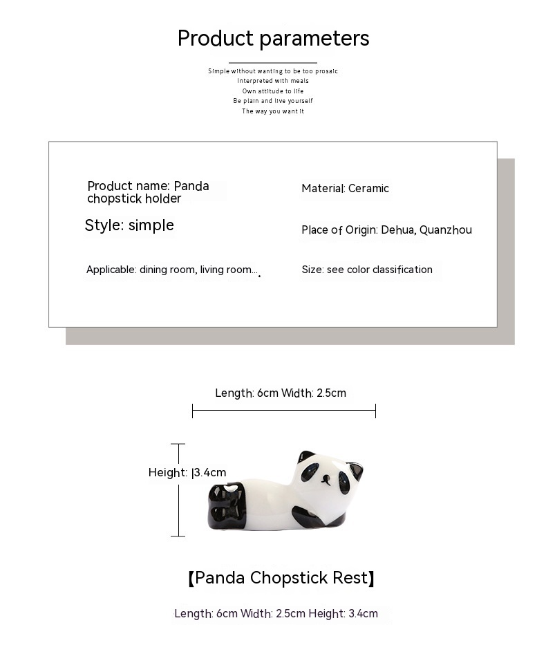 Title 1, Creative Cute Little Panda Chopstick Holder Cer...