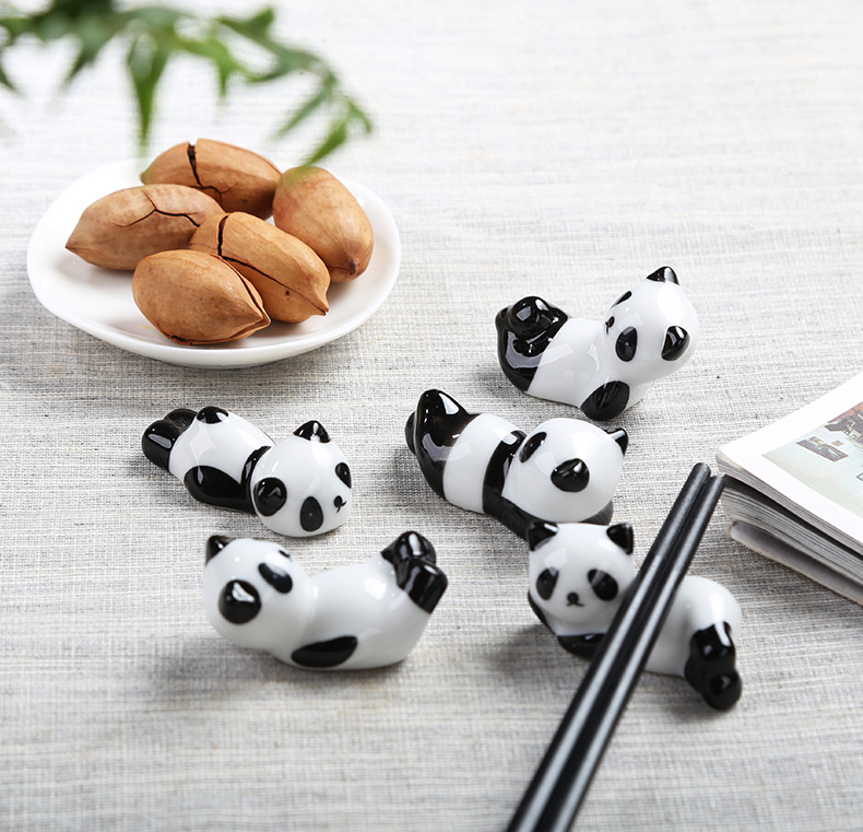 Title 2, Creative Cute Little Panda Chopstick Holder Cer...