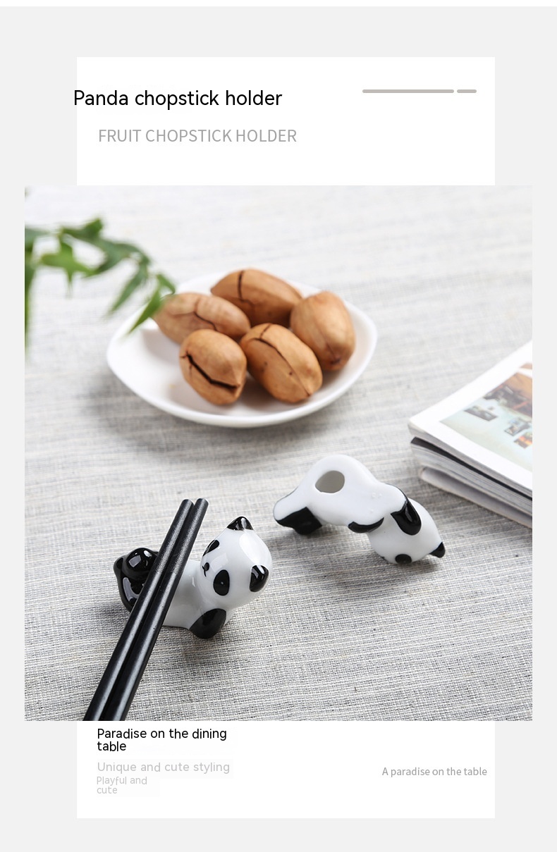 Title 6, Creative Cute Little Panda Chopstick Holder Cer...