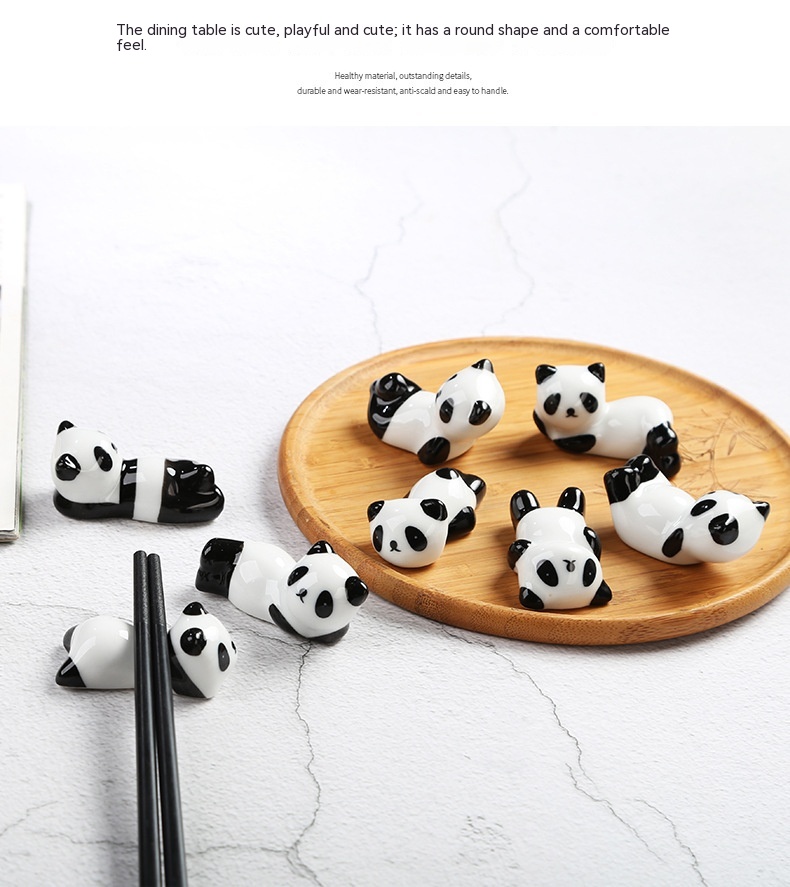 Title 8, Creative Cute Little Panda Chopstick Holder Cer...