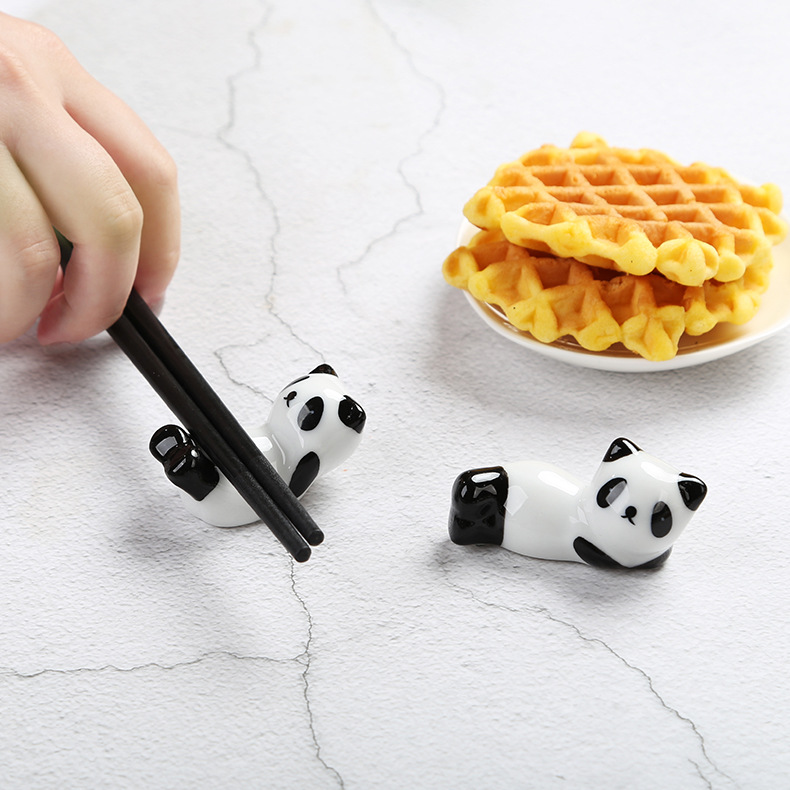 Title 9, Creative Cute Little Panda Chopstick Holder Cer...