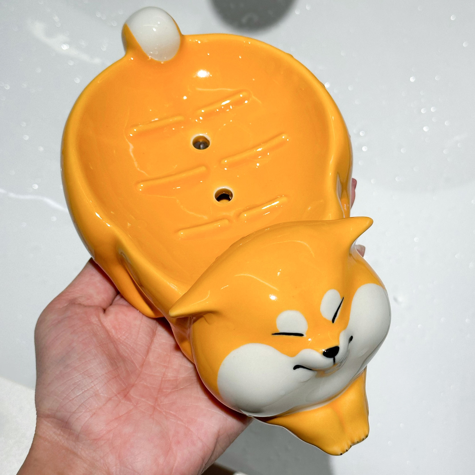 Title 3, Bathroom Cute Ceramic Drain No Water Soap Dish