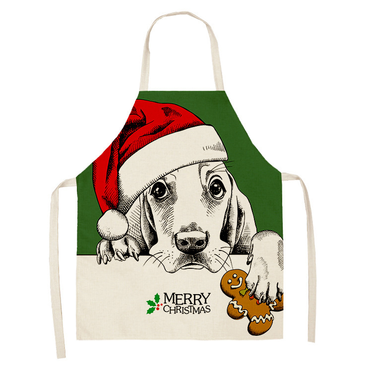 Title 1, Household Green Series Christmas Dog Linen Apro...