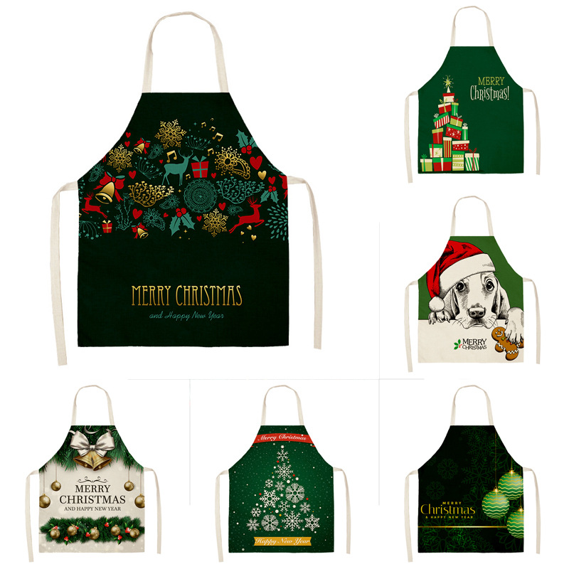 Title 3, Household Green Series Christmas Dog Linen Apro...