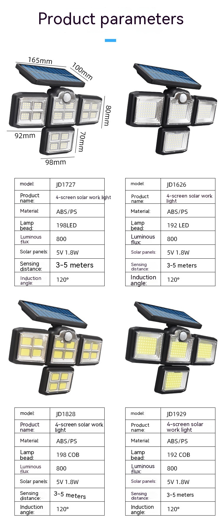 Solar Light Street Lamp Rotating Split Waterproof