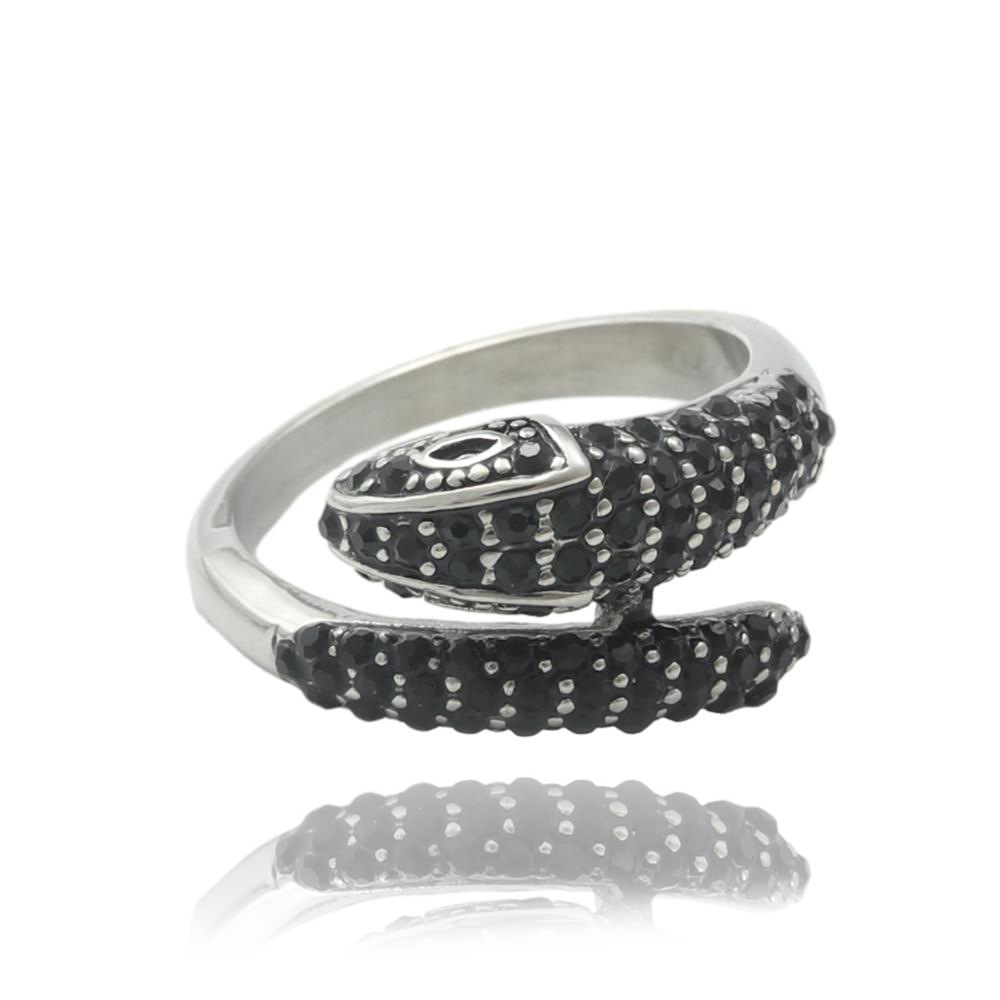 Retro Titanium Steel Animal Snake Ring